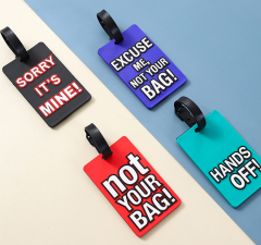 JUSTOP Hot Sell Wholesale Travel Luggage Tag Sublimation Suitcase Tag Custom Soft PVC Leather Luggage Tags