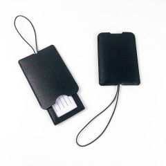 JUSTOP Travel Luggage Bag Tag Soft Leather Waterproof PU Luggage Tag Custom Logo With PVC Strap