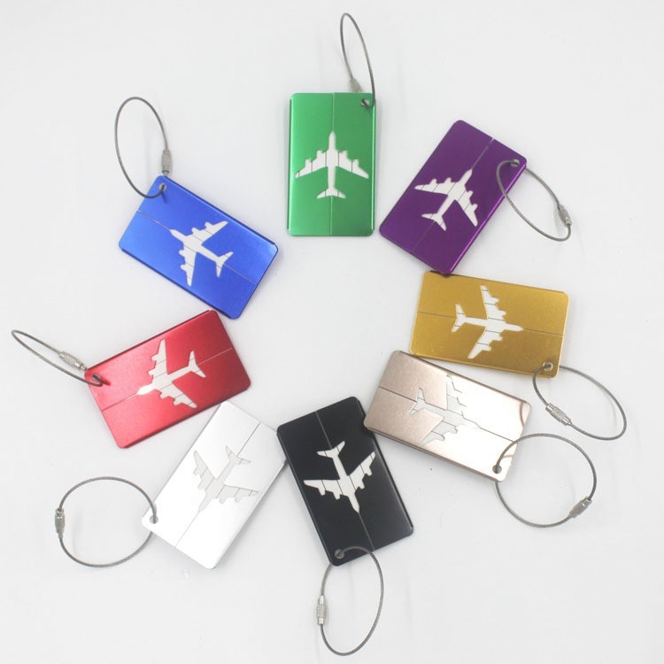 JUSTOP 2024 Fashionable Custom Alloy Luggage Tags Personalized  With Name ID Card Stainless Steel Loop Luggage Tag
