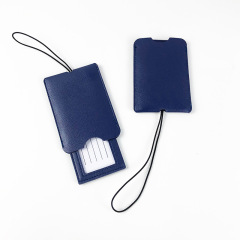 JUSTOP Travel Luggage Bag Tag Soft Leather Waterproof PU Luggage Tag Custom Logo With PVC Strap