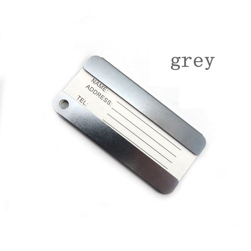 JUSTOP Best Selling Durable Custom Blank Aluminum Luggage Tags Engraved Personalized  Metal Luggage Tag Strap Loop