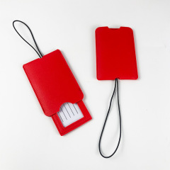 JUSTOP Travel Luggage Bag Tag Soft Leather Waterproof PU Luggage Tag Custom Logo With PVC Strap