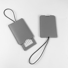 JUSTOP Travel Luggage Bag Tag Soft Leather Waterproof PU Luggage Tag Custom Logo With PVC Strap