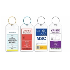 JUSTOP New Design Wholesale Custom Clear PVC Cruise Luggage Tags Travel Luggage Tag Sublimation Suitcase Tag