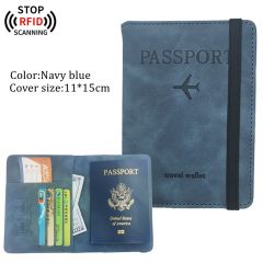 JUSTOP Wholesale Custom Design Waterproof RFID Blocking Leather Travel Wallet Passport Holder Cover
