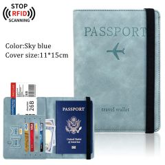 JUSTOP Wholesale Custom Design Waterproof RFID Blocking Leather Travel Wallet Passport Holder Cover