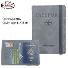 JUSTOP Wholesale Custom Design Waterproof RFID Blocking Leather Travel Wallet Passport Holder Cover