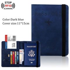 JUSTOP Wholesale Custom Design Waterproof RFID Blocking Leather Travel Wallet Passport Holder Cover
