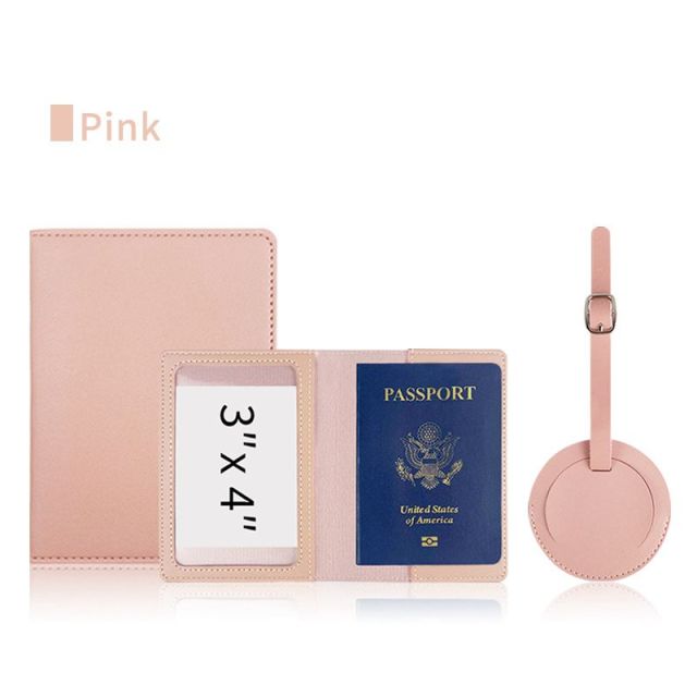 JUSTOP Fast Delivery Leather Passport Holder Cover Customize Logo Travel Set Passport Holder Wallets
