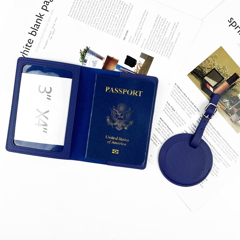 JUSTOP Fast Delivery Leather Passport Holder Cover Customize Logo Travel Set Passport Holder Wallets