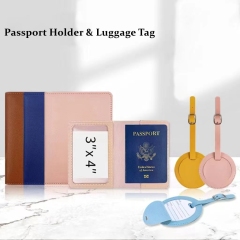 JUSTOP Fast Delivery Leather Passport Holder Cover Customize Logo Travel Set Passport Holder Wallets