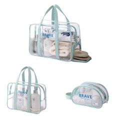 JUSTOP High quality PVC transparent handbags Waterproof visual travel makeup storage bag