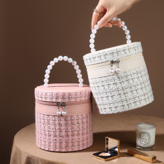 JUSTOP Factory Direct Large Capacity Makeup Storage Box Portable Cosmetics Bags Zipper Fashionable PU Household Gift