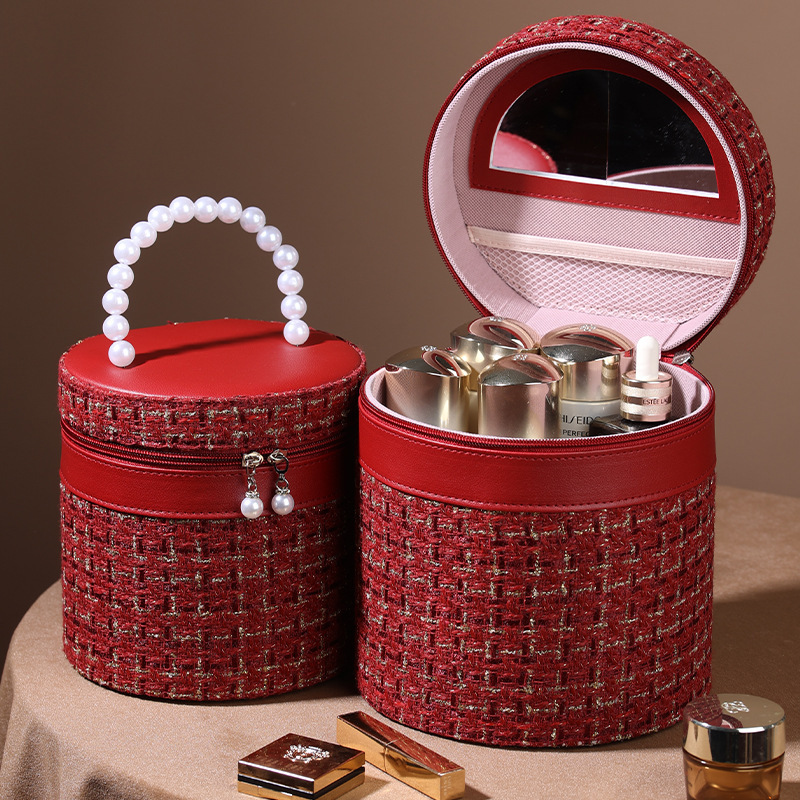 JUSTOP Factory Direct Large Capacity Makeup Storage Box Portable Cosmetics Bags Zipper Fashionable PU Household Gift