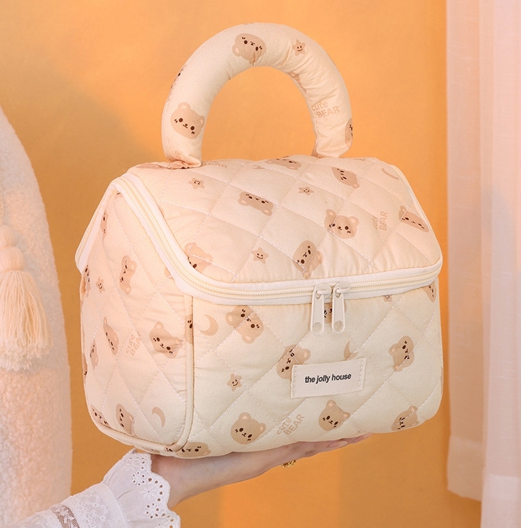JUSTOP New Large Capacity Fashion Makeup Bags Cute Cartoon Small House Travel Storage Toiletry Bags with Zipper
