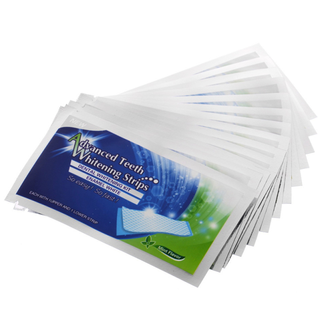 28Pcs 14Pair Advanced Teeth Whitening Strips Oral Hygiene Care Double Elastic Tooth Whitening Strips