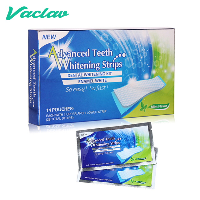 28Pcs 14Pair Advanced Teeth Whitening Strips Oral Hygiene Care Double Elastic Tooth Whitening Strips