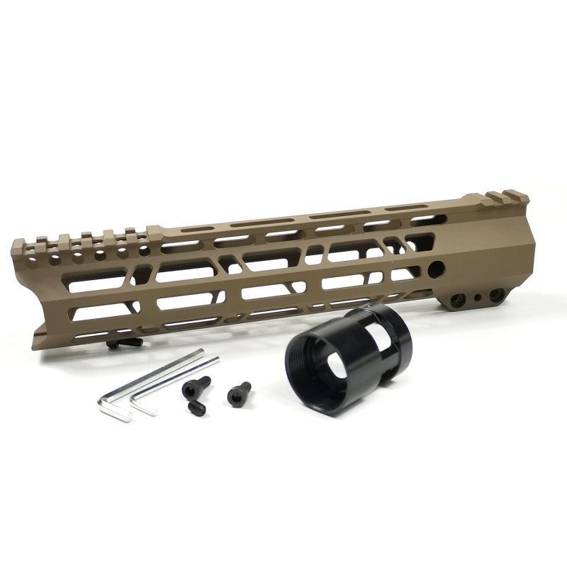 FDE Anodized Ultra Light Clamp Mount Type 223 M-LOK Handguard With Steel Barrel Nut