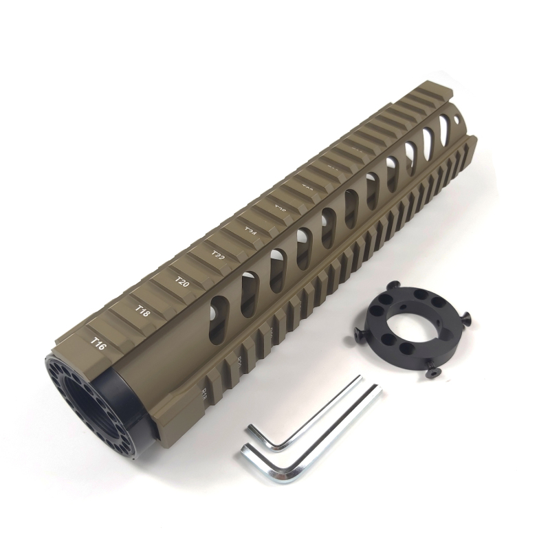 Free Float 223 Quad Rail Handguard With End Cap FDE Color