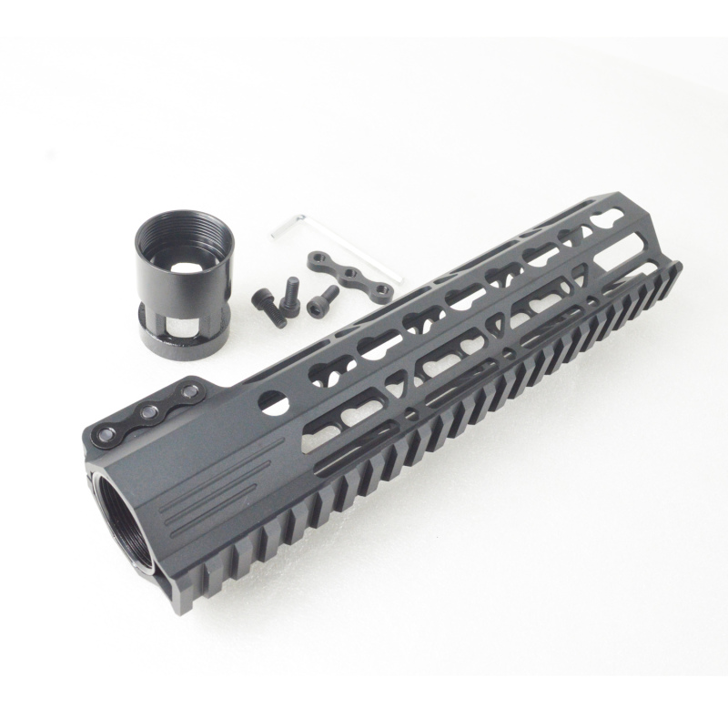 Black Anodized Ultra Light Super Slim Clamp Mount Type 223 KeyMod Handguard With Steel Barrel Nut