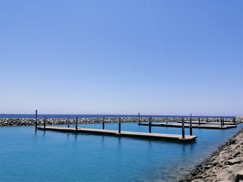Concrete pontoon bridge