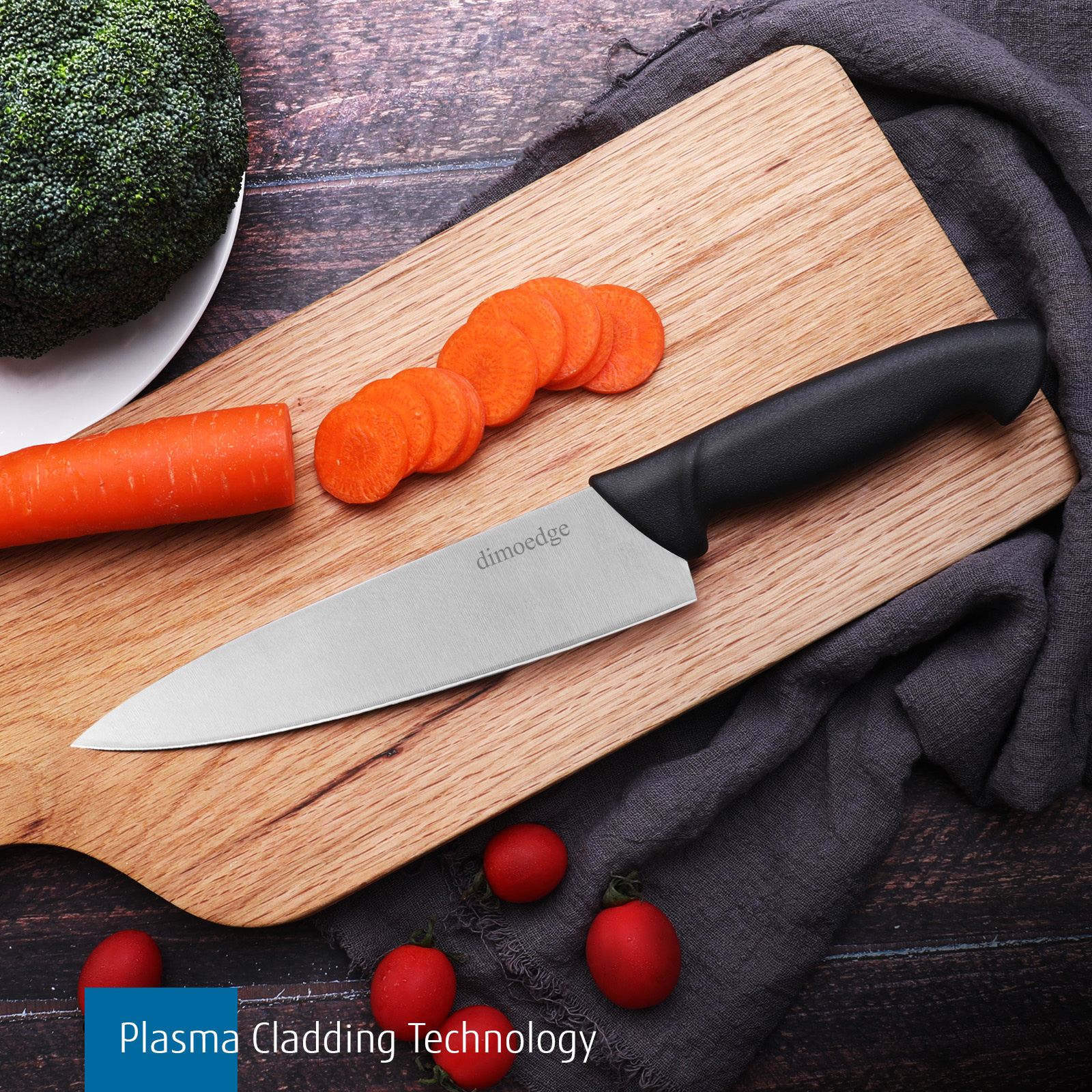 dimoedge 8 inch Chef Knife Professional Ultra Sharp Chefs Knife with Ergonomic Handle(Black)