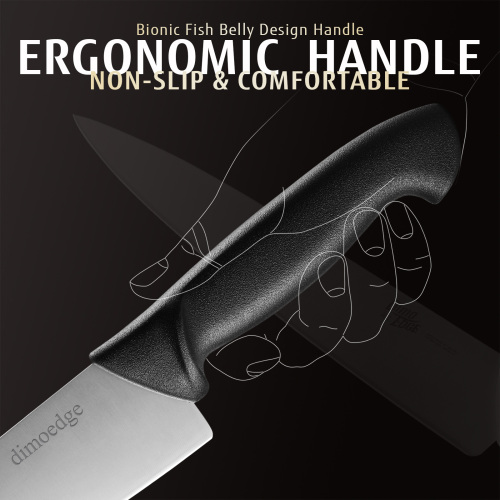 dimoedge 8 inch Chef Knife Professional Ultra Sharp Chefs Knife with Ergonomic Handle(Black)