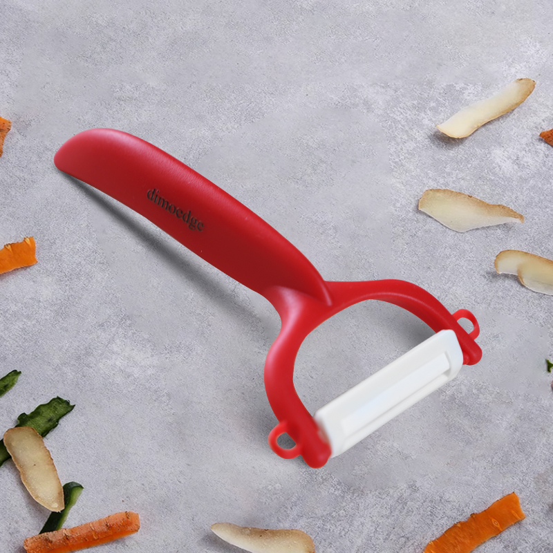 Red Ceramic Fruit Peeler – 10cm Ultra-Sharp, Safe & Lightweight Kitchen Essential