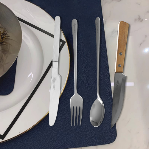4-Piece Stainless Steel Cutlery Set – Fork, Spoon, Butter Knife & Wooden-Handle Steak Knife