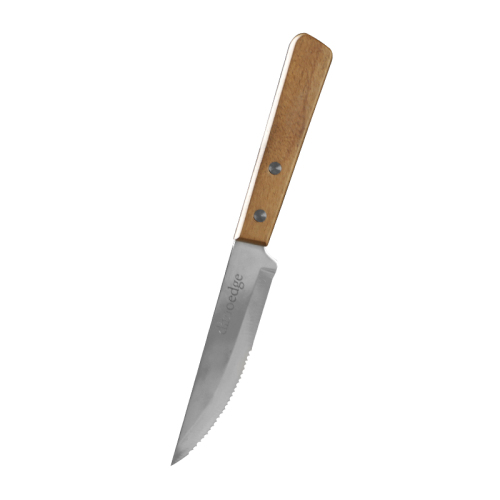4-Piece Stainless Steel Cutlery Set – Fork, Spoon, Butter Knife & Wooden-Handle Steak Knife