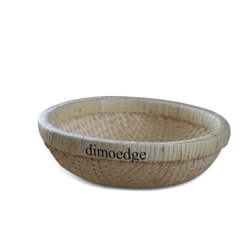 Dimoedge 28cm Round Wicker Basket – Handwoven Food &amp; Storage Organizer, 9cm Deep