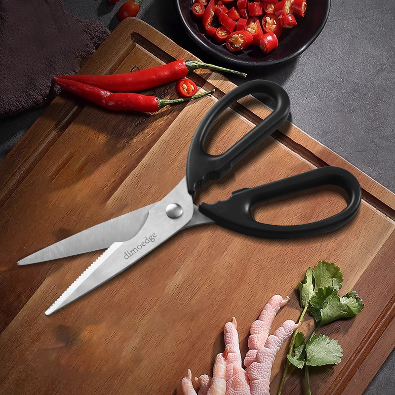 Black Kitchen Scissors – 20.5cm Heavy-Duty Stainless Steel Food Shears