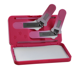 dimoedge Pink 4-Piece Nail Clipper Set – Manicure Kit with Case, Nail Clipper, Cuticle Nipper, File & Ear Pick