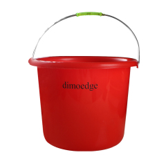 Classic Red Plastic Water Bucket – 29.5cm Top Diameter, 21.5cm Base, 23cm Height, Household Essential