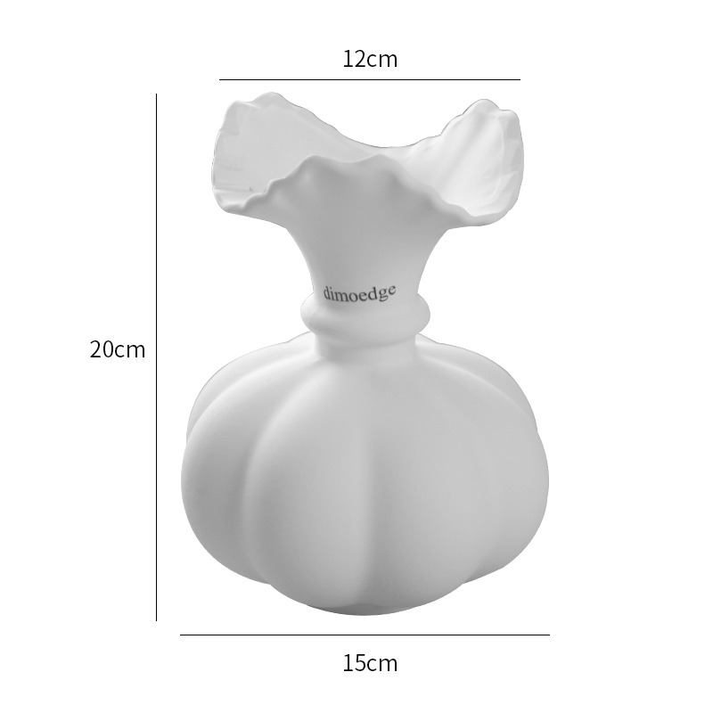 French Embossed Ceramic Vase – Elegant Flower Arrangement Decor for Living Room