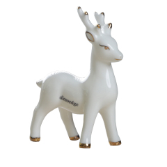 White Ceramic Deer Figurine – 9.5x12cm, Minimalist Home Bar & Desk Decor