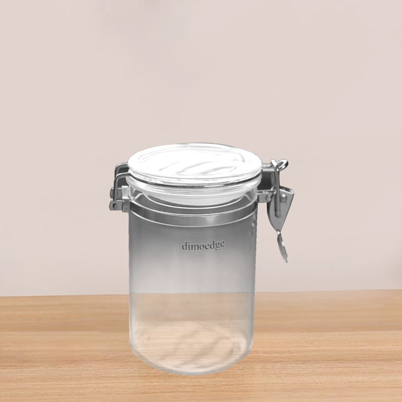 Premium Transparent Airtight Jar with Metal Clamp – Round Sealed Container for Ginseng, Herbs, and Health Supplements