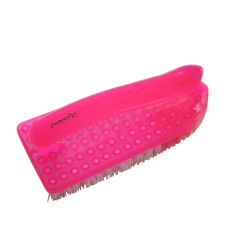 Iron-Shaped Plastic Cleaning Brush with Handle for Laundry and Shoes