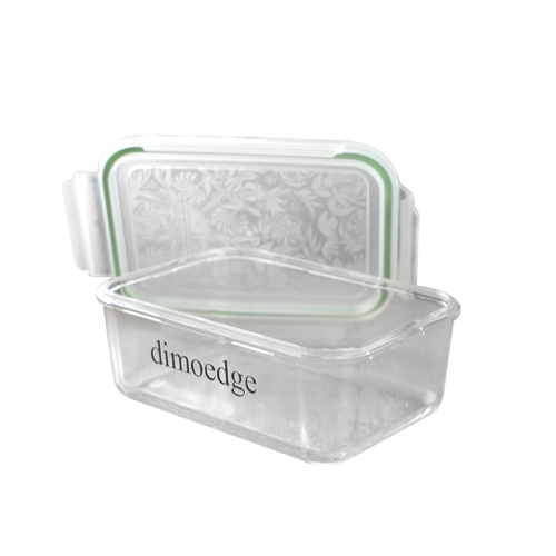 Tempered Glass Food Container with Plastic Lid &amp; Silicone Seal – Single Compartment
