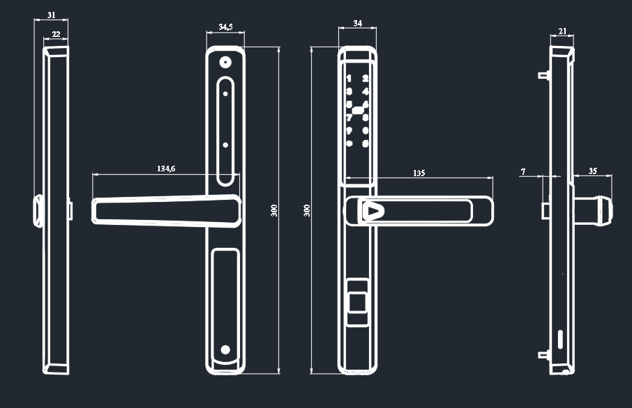 RFTC-D03 单面防水滑盖指纹头断桥铝锁