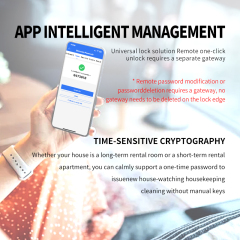 RFTC木门单舌指纹锁免开孔替换球形锁ttlock智能锁涂鸦WiFi