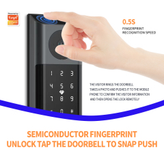 RFTC木门单舌猫眼指纹锁涂鸦WiFi九国语言可视对讲智能锁