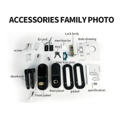 RFTC木门单舌指纹锁免开孔替换球形锁ttlock智能锁涂鸦WiFi