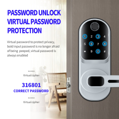 RFTC木门单舌指纹锁免开孔替换球形锁ttlock智能锁涂鸦WiFi