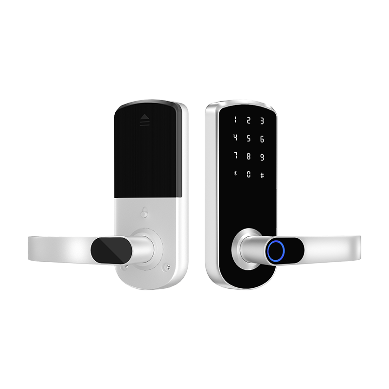 RFTC-木门单舌指纹锁半自动智能锁涂鸦WiFi远程开锁ttlockAPP外贸出口