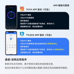 RFTC-木门单舌指纹锁半自动智能锁涂鸦WiFi远程开锁ttlockAPP外贸出口