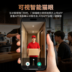 RFTC-木门半自动人脸猫眼掌静脉指纹智能锁涂鸦WiFi远程开锁外贸出口