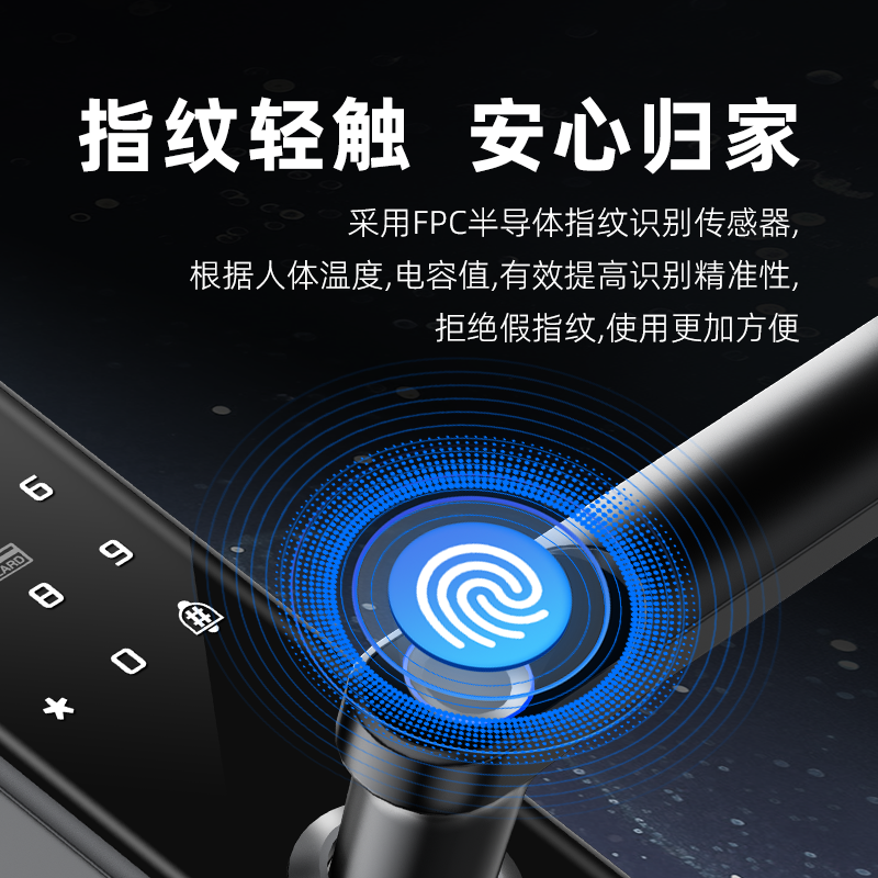 RFTC-木门涂鸦WiFi远程开锁外贸出口室内锁半自动指纹智能锁
