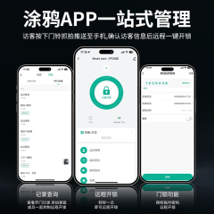 RFTC-猫眼抓拍指纹智能锁办公室木门锁室内锁涂鸦WiFi远程开锁外贸跨境