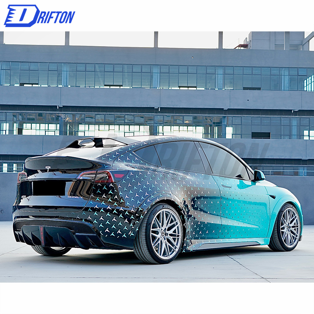 SD Style Dry Carbon Fiber Side Skirt (Add on ) For Tesla Model Y 2020-2021